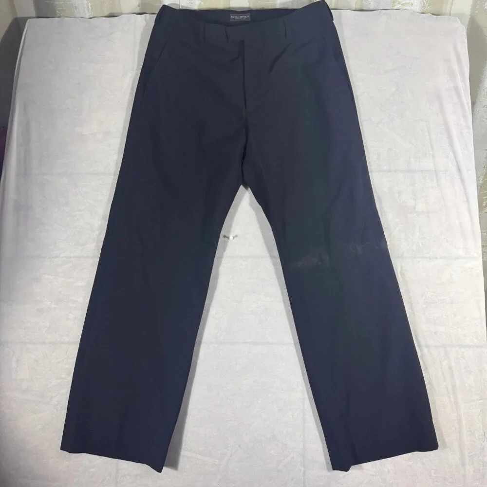 Banana Republic Men's Dress Pants Black Stretch Flat Front Front‎ Formal 34R